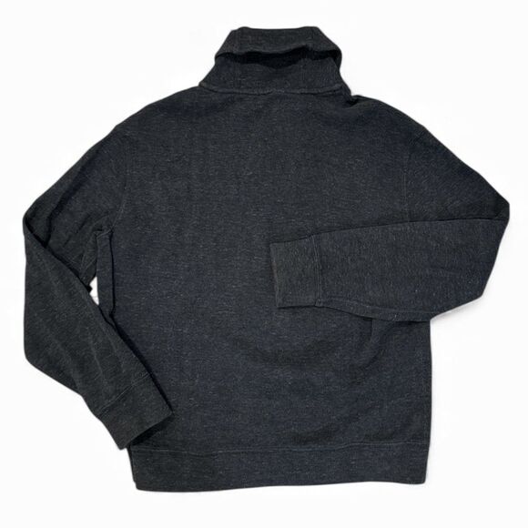 Polo Ralph Lauren Sweater Mens L Shawl Collar Gray Cotton Pullover Pony Logo - Picture 2 of 7